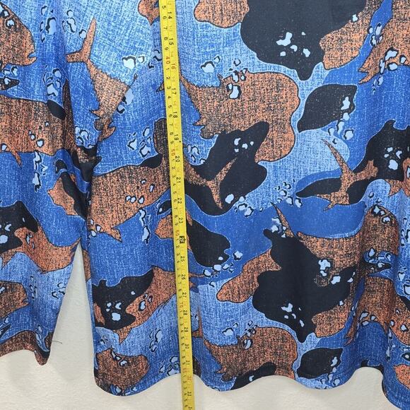 Columbia Men's PFG T-Shirt Long Sleeve Gamefish Camouflage Blue Size XL/ TG - Picture 6 of 10